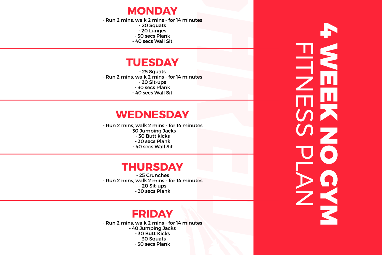 4 Week No Gym Training Plan