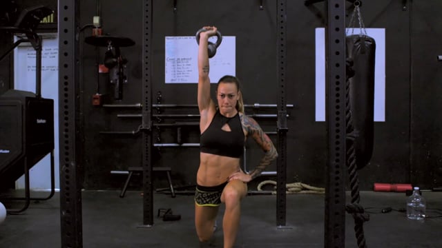 Overhead Offset Kettlebell Reverse Lunge