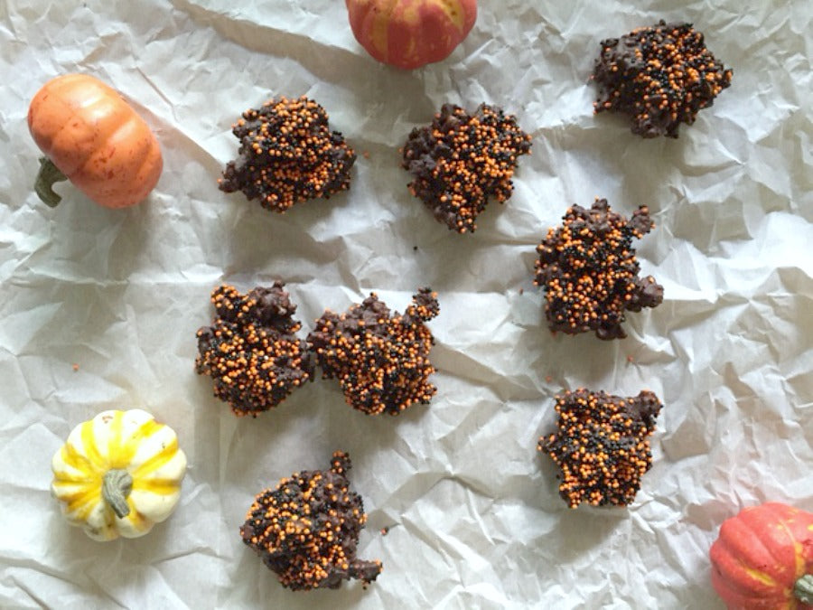 Healthy Halloween Chocolate Clusters